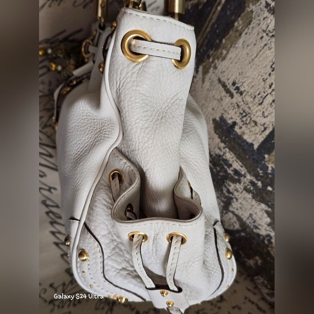 Michael Kors Dee Dee Leather Shoulder Bag GUC w/ Mask Bag Charm - Picture 10 of 17